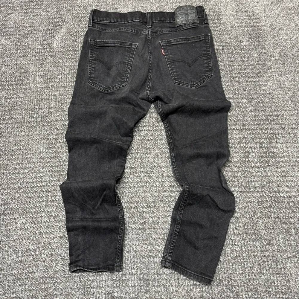 Levis 512 Jeans Men's Black Slim Fit Tapered Leg Denim Size‎ 32x30 Distressed